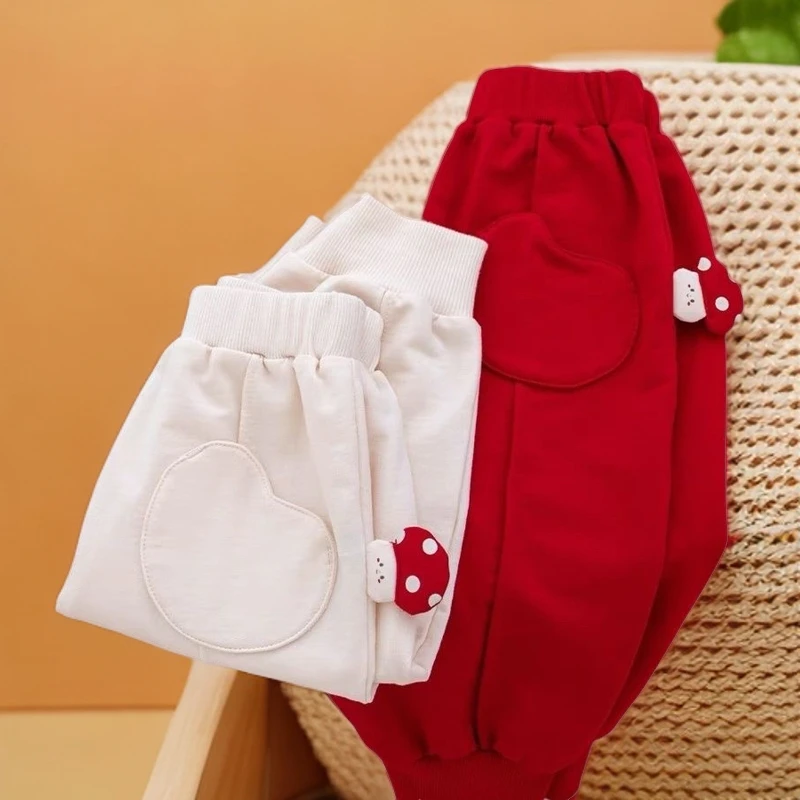 女童裤子春秋款2025新款卫裤洋气女宝宝时髦秋季儿童装秋装运动裤