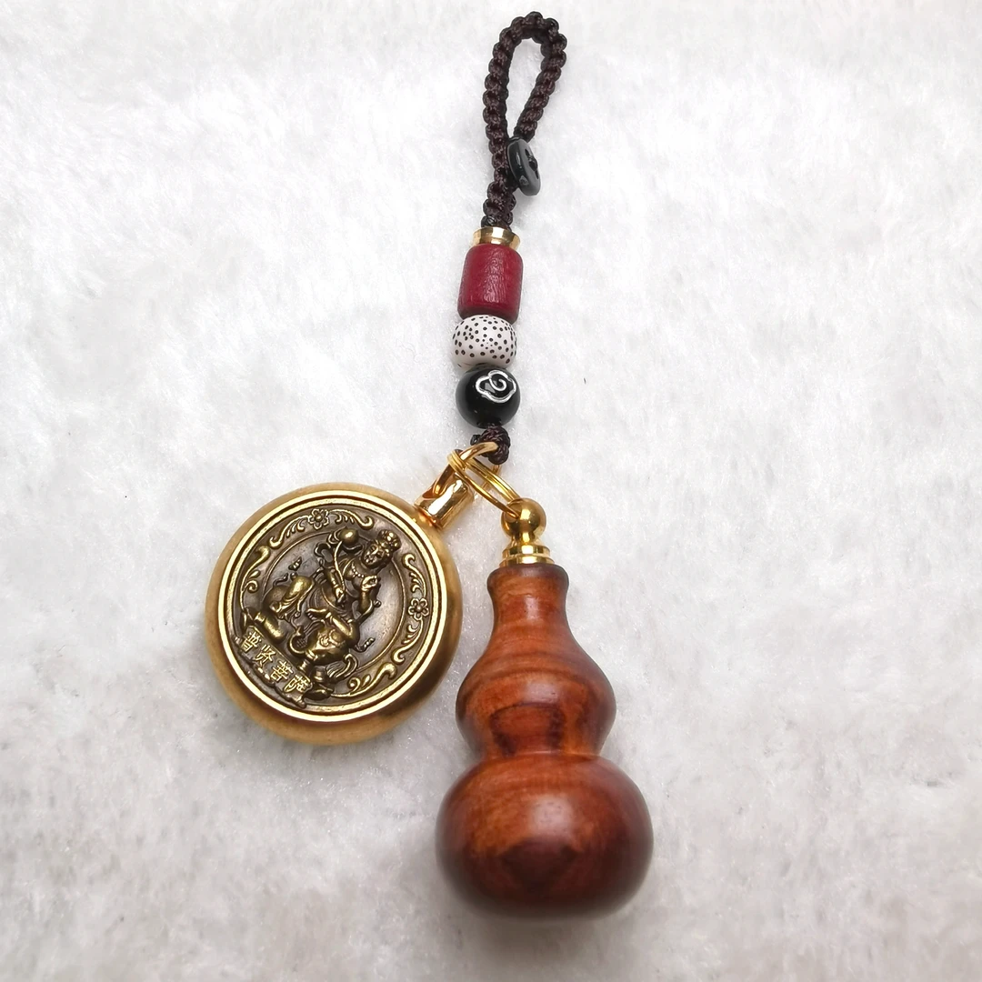 海南黄花梨葫芦+生肖本命佛挂件LT009（生肖随机）