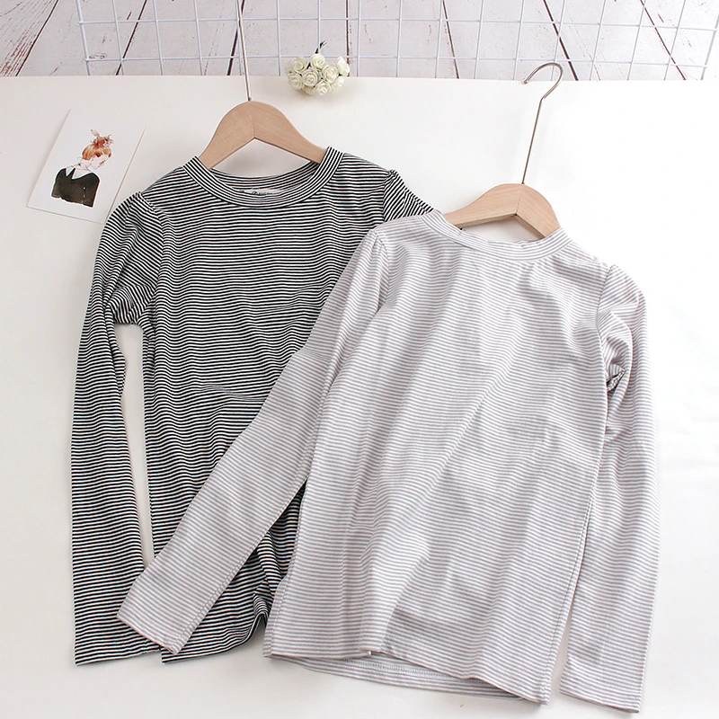 101款 大童条纹秋衣上衣薄款春秋秋冬打底衫有弹性儿童长袖