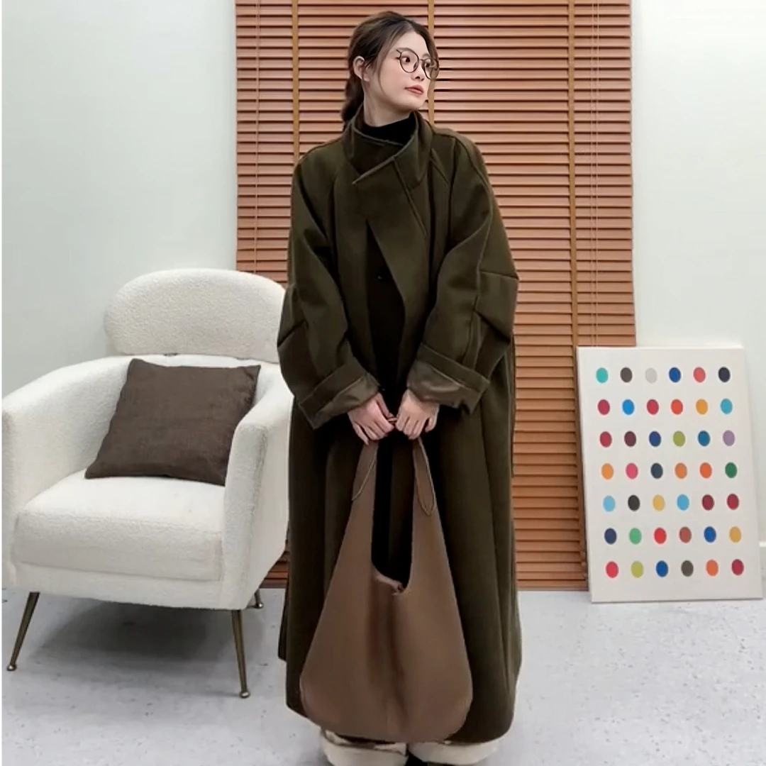 【鑫鑫推荐】夹棉加厚大衣女2024冬季新款中长款星空妮气质时尚宽松
