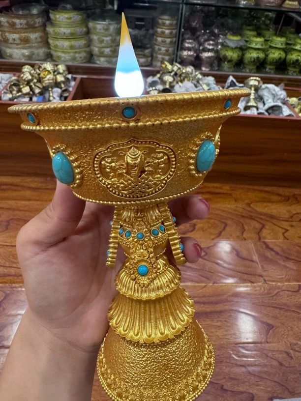 树脂松石酥油灯高18