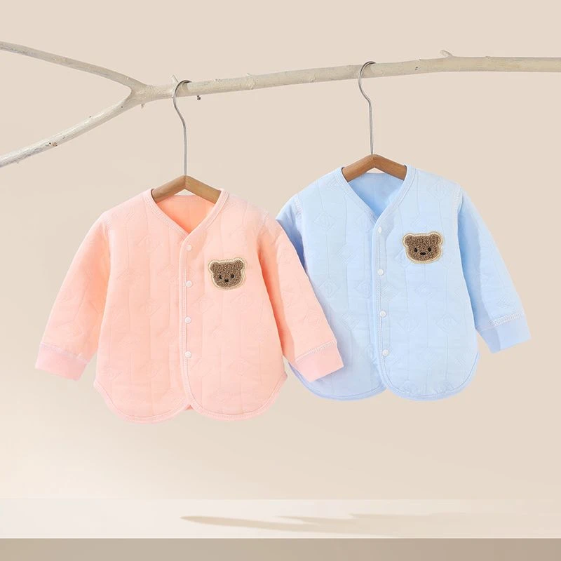 婴儿上衣秋冬加厚保暖夹棉衣新生儿衣服纯棉初生男女宝宝秋装外套