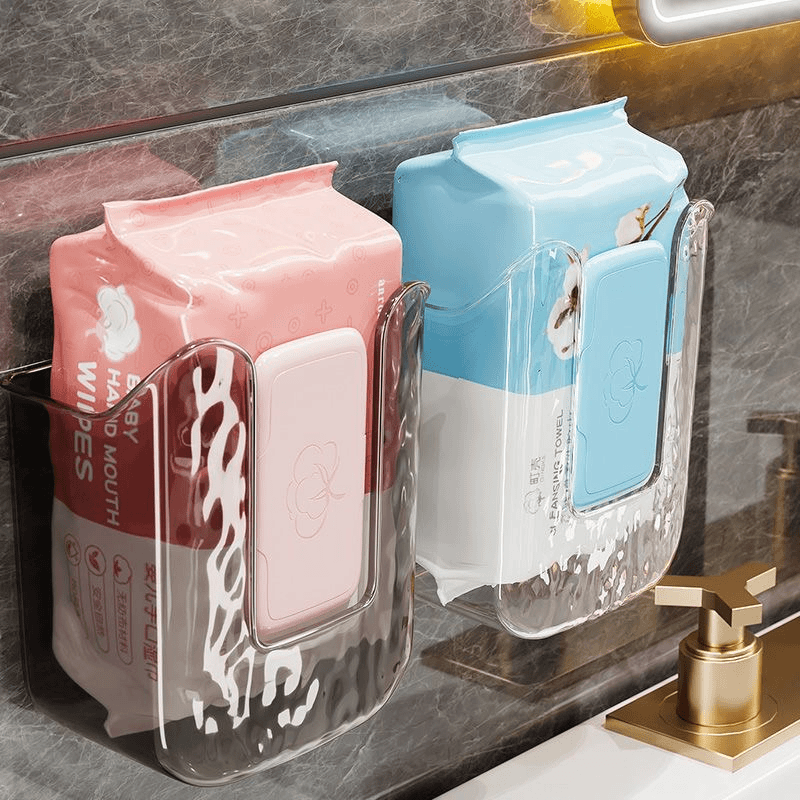 轻奢壁挂湿巾收纳盒免打孔卫生间壁挂式抽纸亚克力家用浴室透明