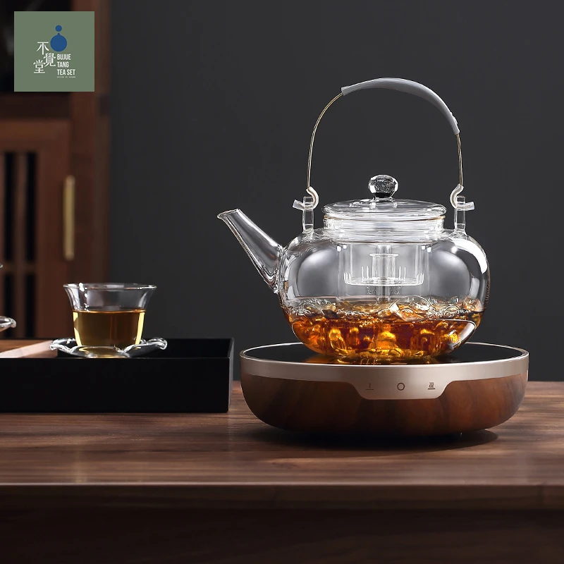 不觉堂电陶炉煮茶器多功能圆形家用小型烧水煮茶炉专用耐热玻璃壶