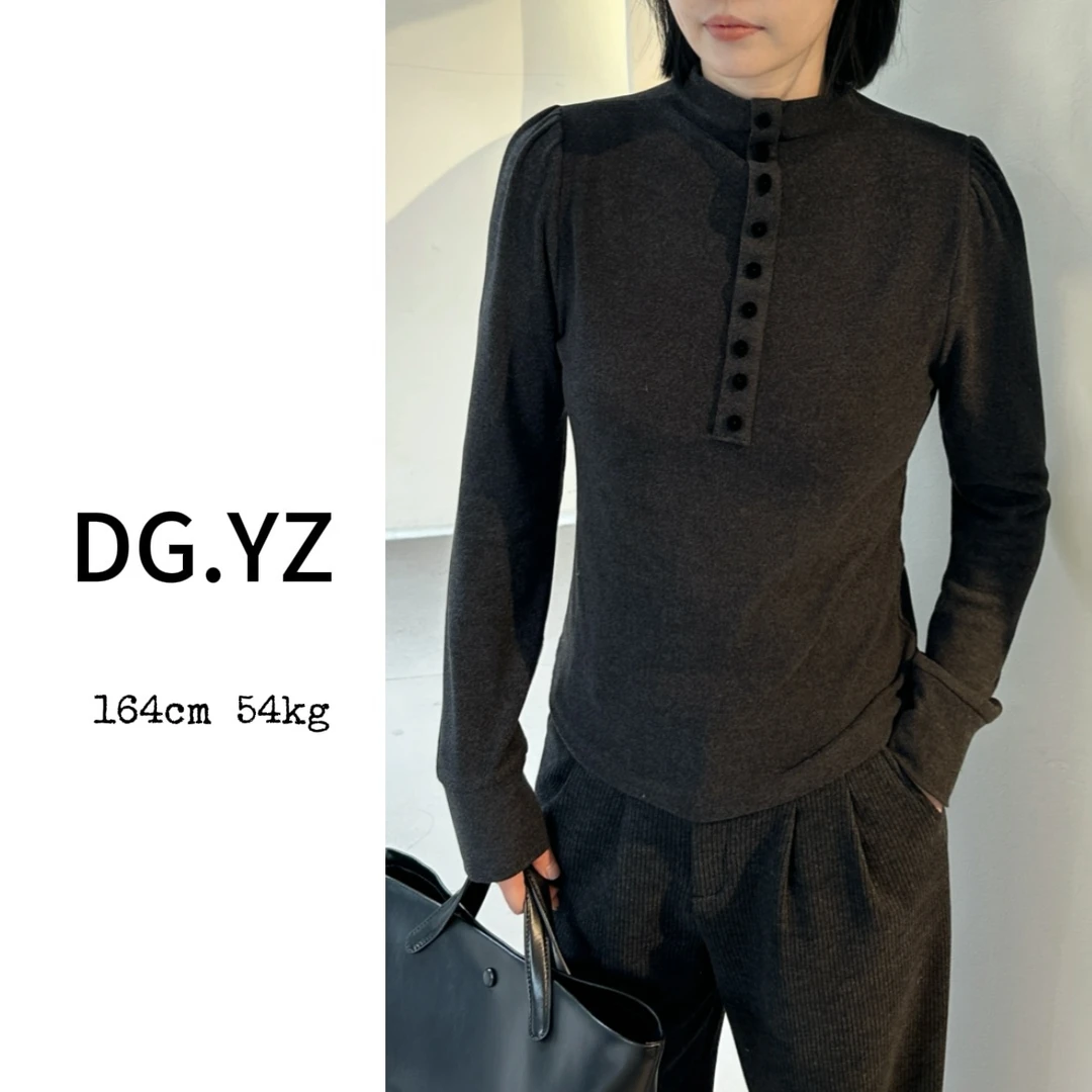 【樱子家】2502F秋冬半高领磨毛修身立领时髦洋气长袖打底衫