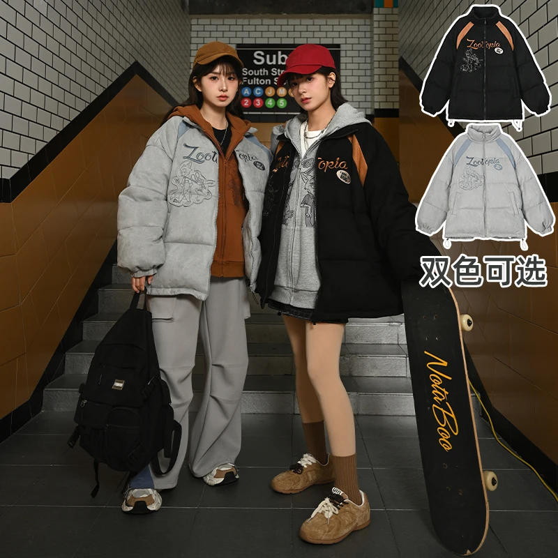 森女部落原创绒感情侣无性别棉衣2025年秋冬装新款女装