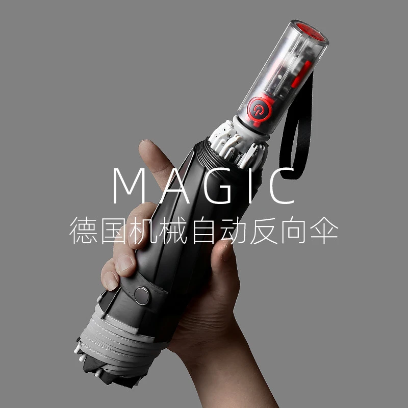 lovefuy/飞恋自动反向折叠雨伞男女防回弹节节收遮阳两用伞大号