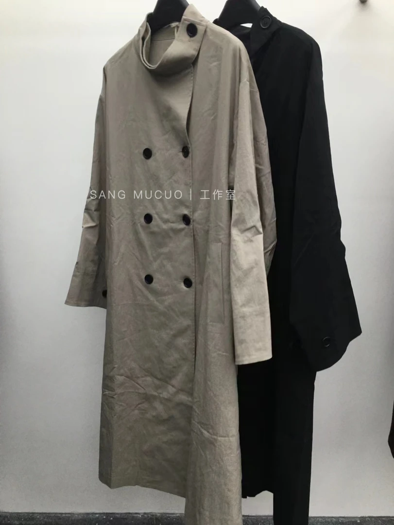 SMC【24 秋季新品 双色立领长款风衣】