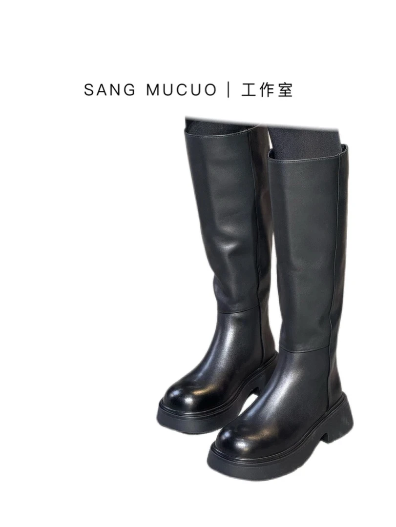 SMC【冬季新款高筒靴】厚底牛皮