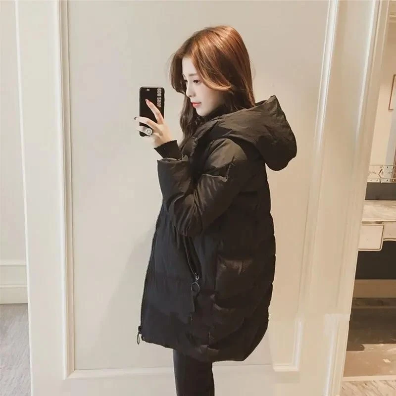 伊曼轻薄羽绒服服2023年冬装新款韩系小个子150中长款加厚黑