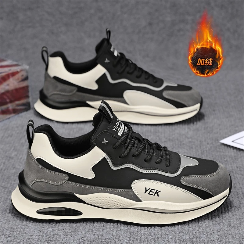 YEARCON/意尔康男鞋冬季男士保暖休闲鞋时尚百搭加绒加厚潮鞋学生