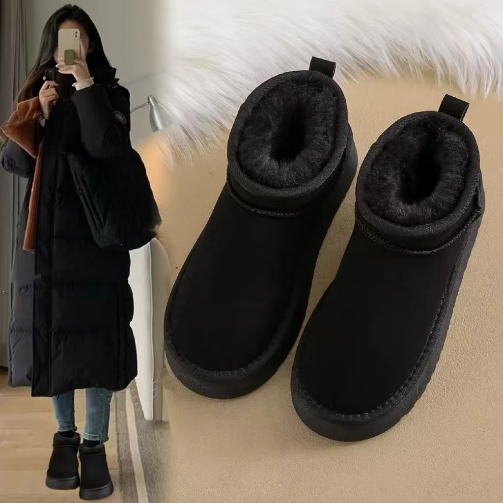 L3 冬季爆款厚底增高加绒保暖百搭雪地靴 5853X1