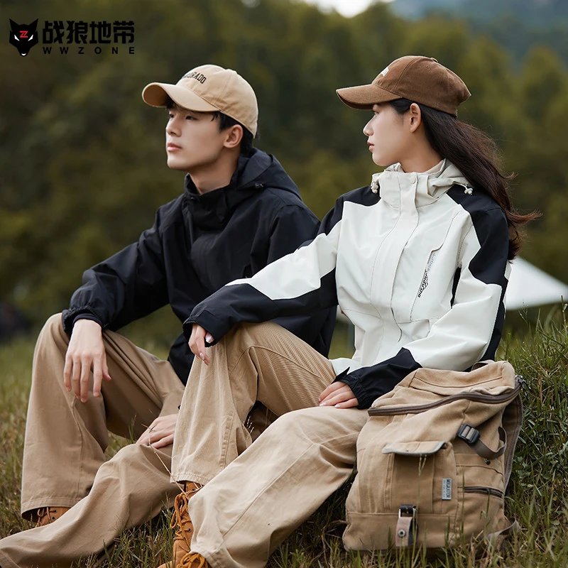 冲锋衣外套男女三合一两件套防风防水可拆卸内胆透气加厚户外软壳