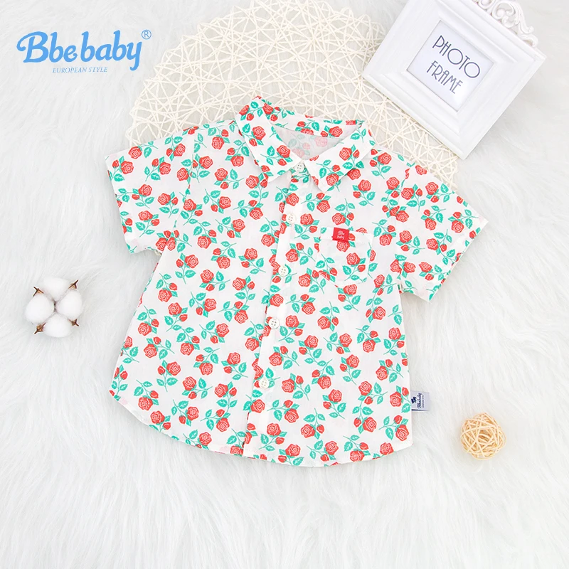 Bbebaby夏季儿童翻领休闲时尚短袖衬衣--X088