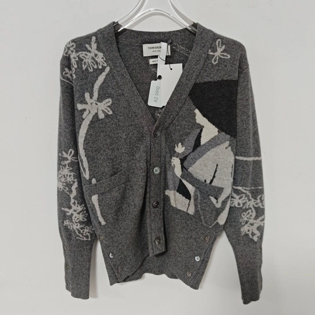 99新 THOMBROWNE rz0910 限量日本樱花系列羊绒开衫 1码 99新