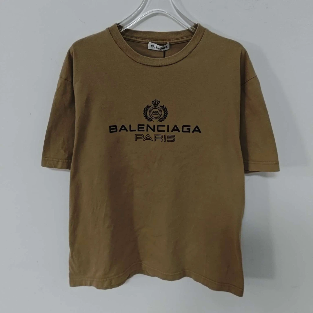 95新 Balenciaga/巴黎世家 RZ0920 卡其色皇冠短袖 s 98新