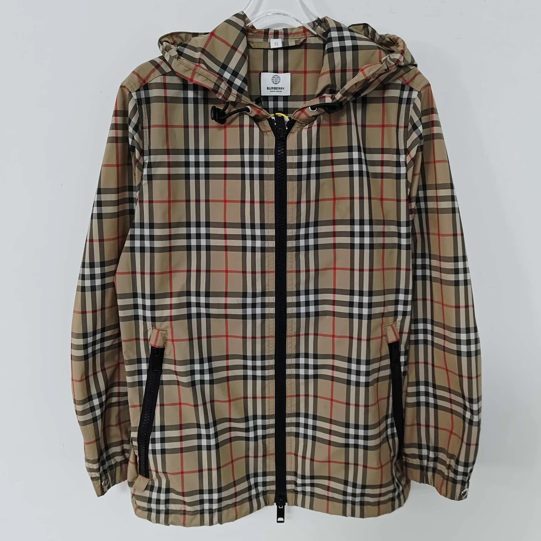 99新 BURBERRY/博柏利 RZ0666 burberry格纹冲锋衣夹克 uk6 99新