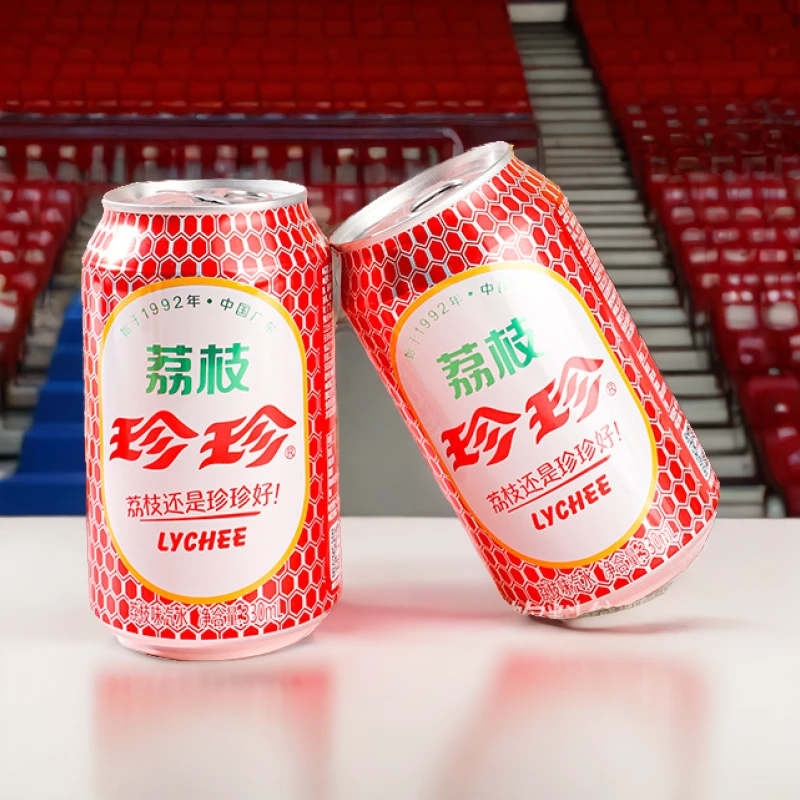 珍珍荔枝饮料330ml*6罐装饮品整箱营养低脂0脂碳酸果味汽水怀旧