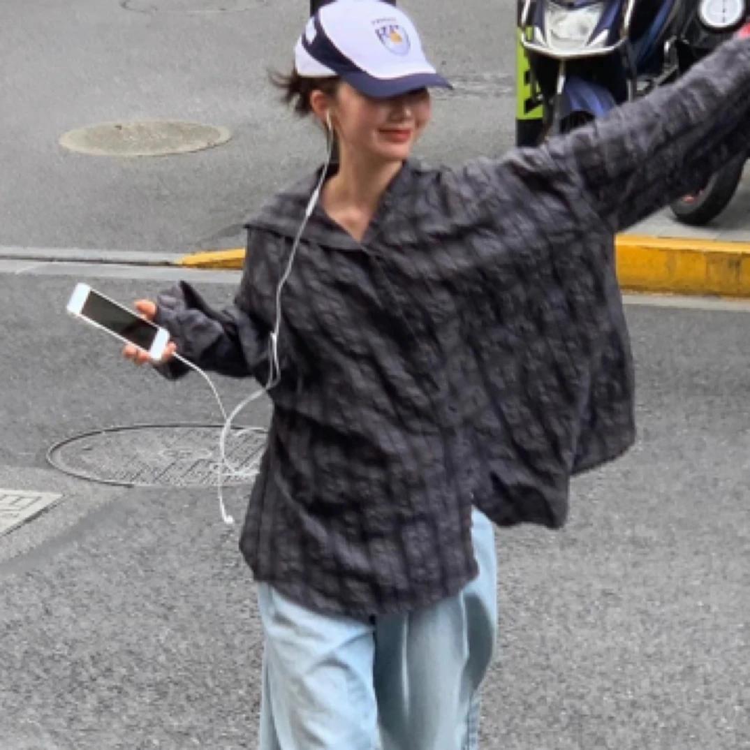 24年韩国订单连帽衬衫宽松显瘦下半身失踪衬衫