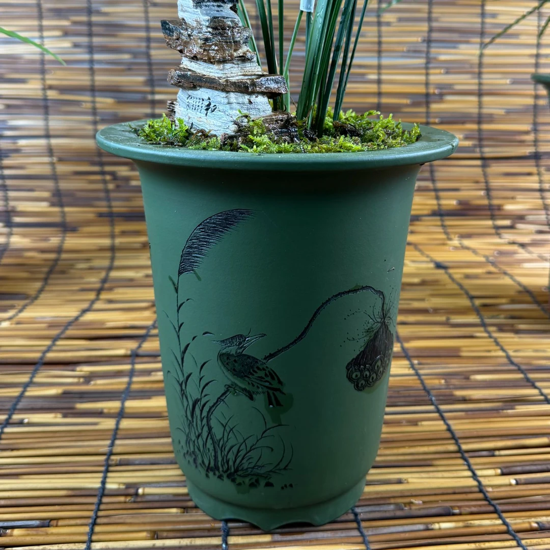 高端纯手工制作雕刻紫砂花盆