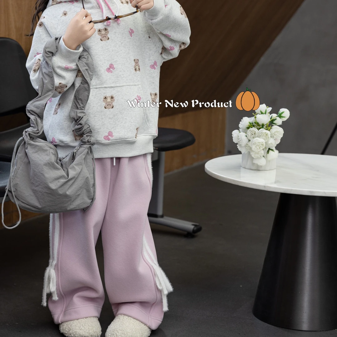 NGT 2024新款冬款兔毛织带阔腿针织裤  2452318  非常足码