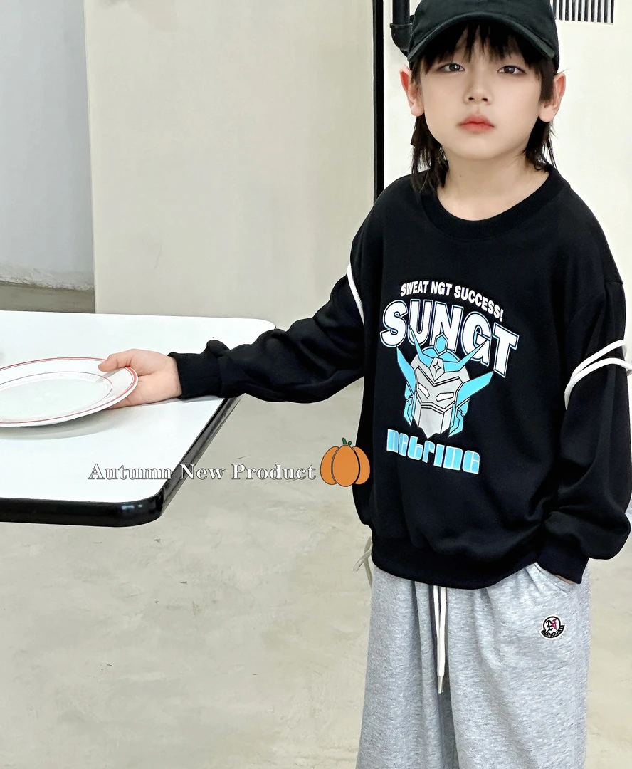 NGT 2024秋款新款铠甲头盔印花卫衣 2431903