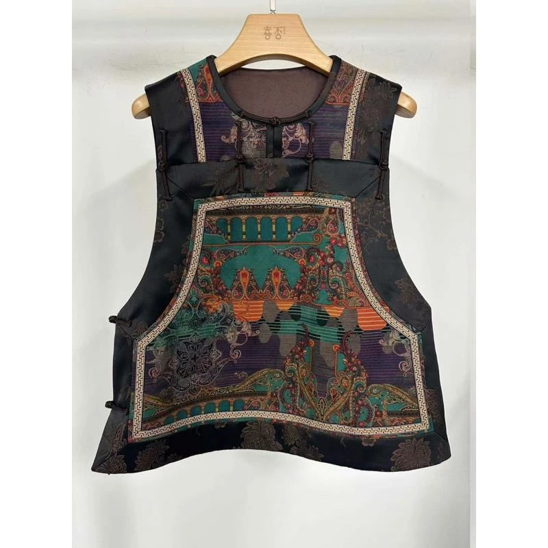 【卿思韵】新中式92号中国风老料棉马甲242607