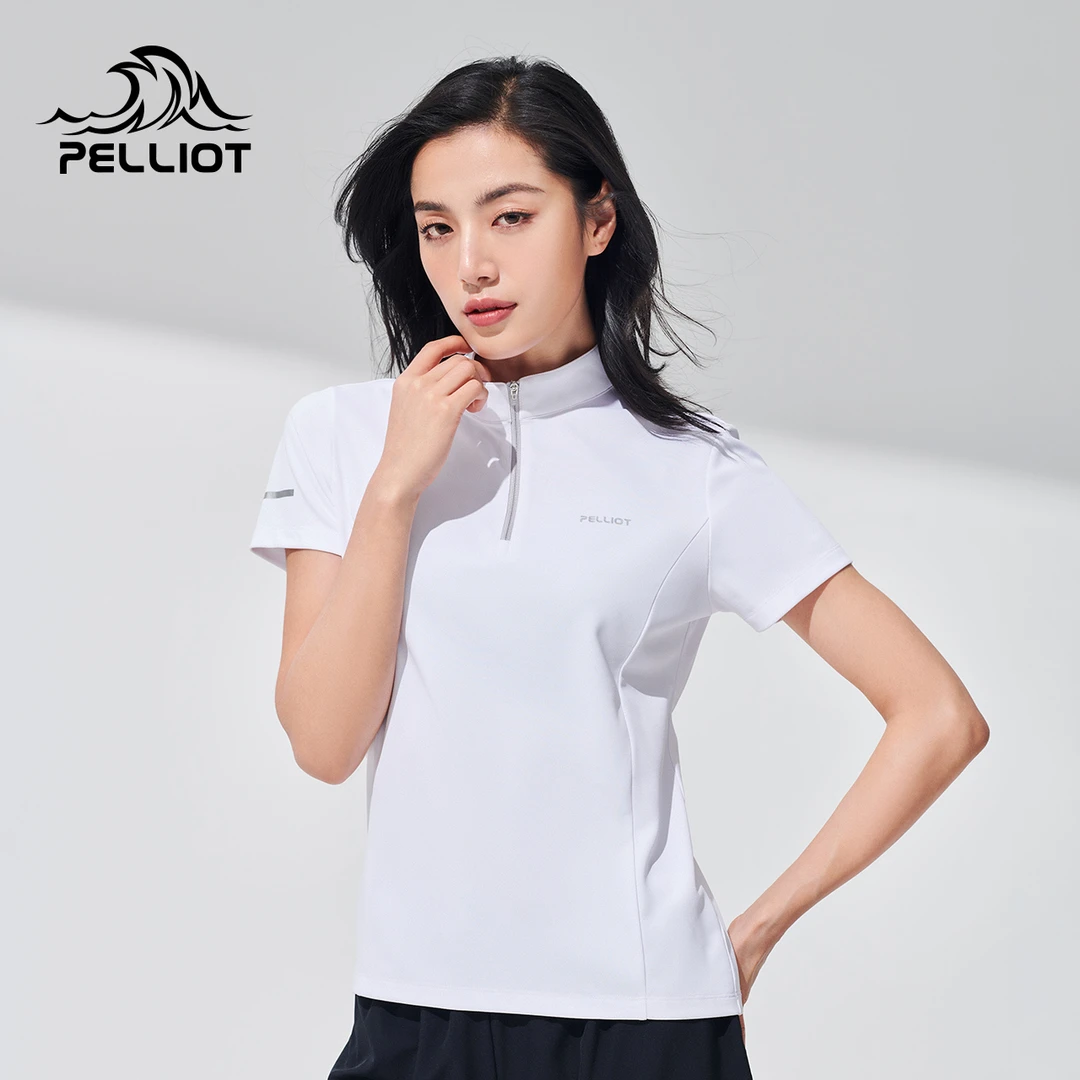 伯希和 户外T恤男夏季立领透气短袖上衣女运动休闲快干轻薄polo衫