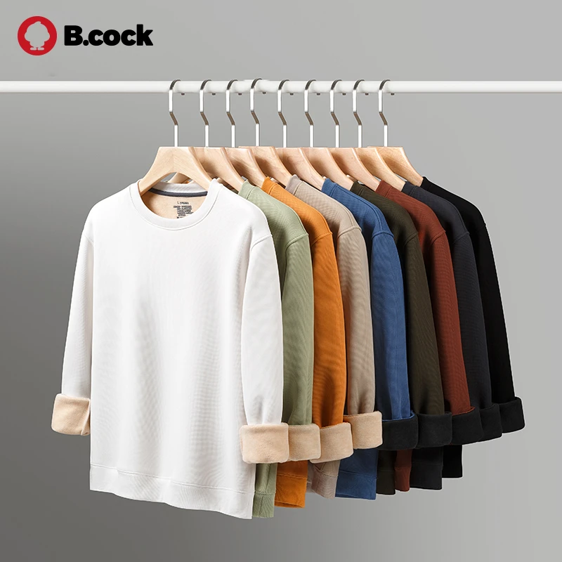 B.COCK | 羊毛蚕丝华夫格圆领卫衣B2401PY25