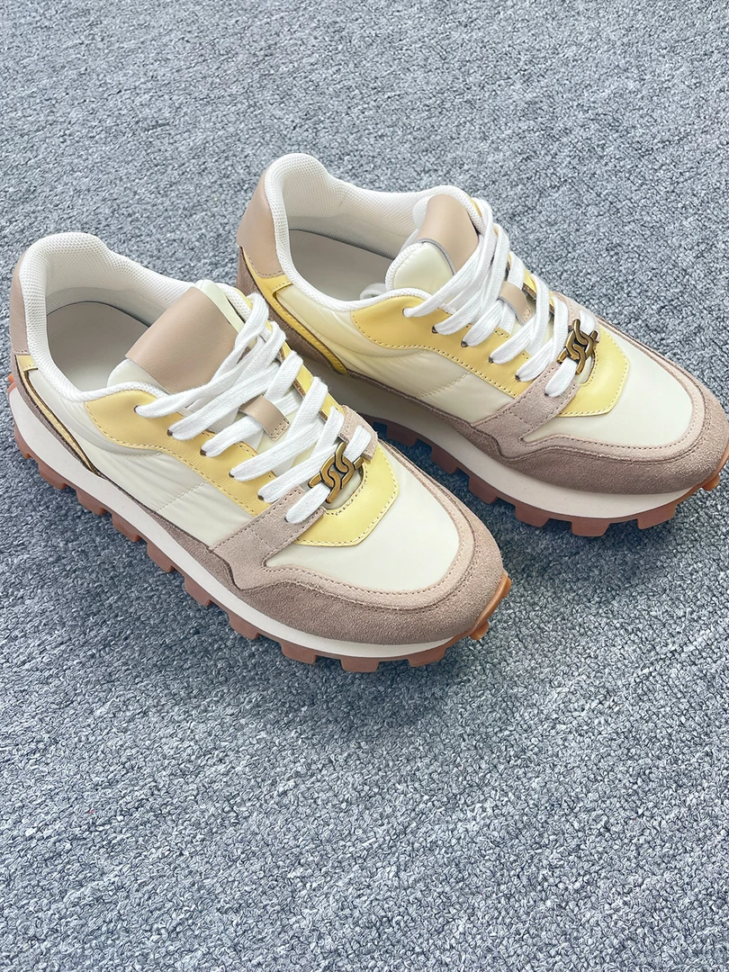 2024秋冬新款土豆丝阿甘鞋真皮厚底高端牛反绒运动休闲老爹鞋女