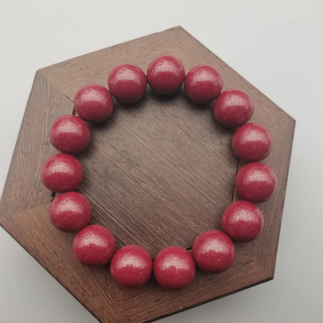 含辰砂工艺品GS231-紫金砂素珠14mm单圈手串