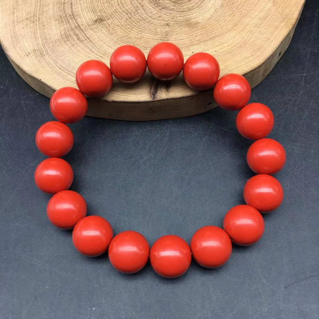 含辰砂工艺品HA082-红砂12mm素珠单圈手串