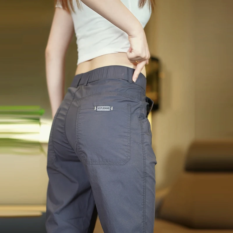 2024秋季薄款透气休闲裤男款宽松小直筒潮牌时尚运动舒适水洗长裤