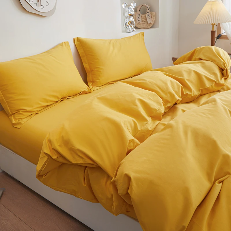 【凯莉莱】2023年全棉纯色13372斜纹喷气纯棉四件套三件套单被套