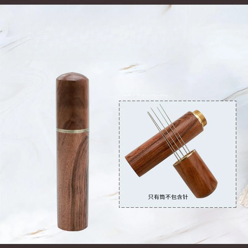便携针散粉器咖啡松粉针咖啡手柄散粉器具木柄散粉针方便