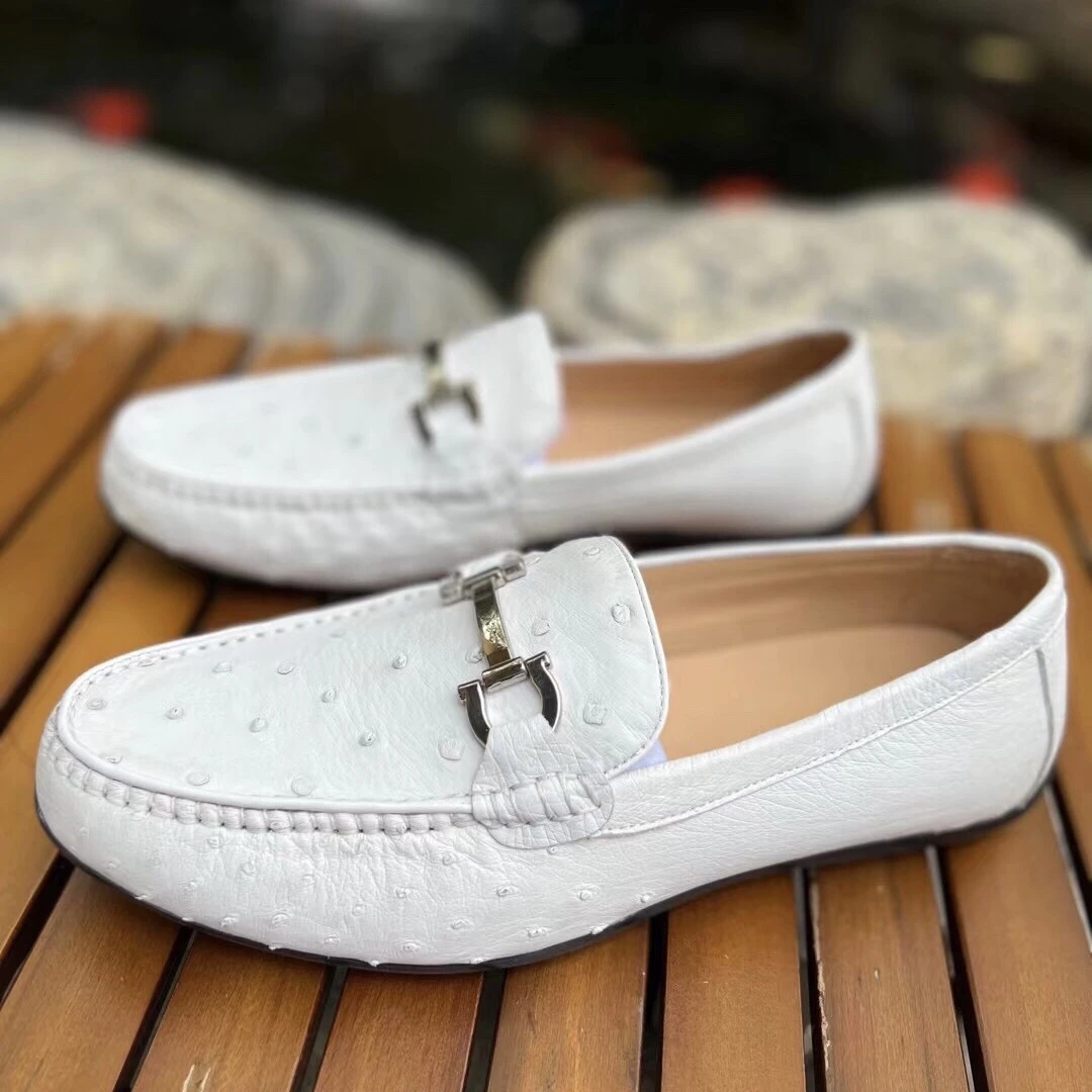 跑量款豆豆鞋全鸵鸟皮特惠