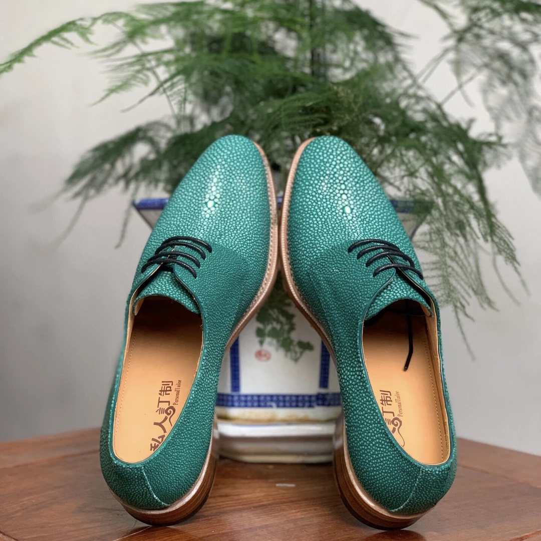 珍珠鱼皮固特异正装鞋