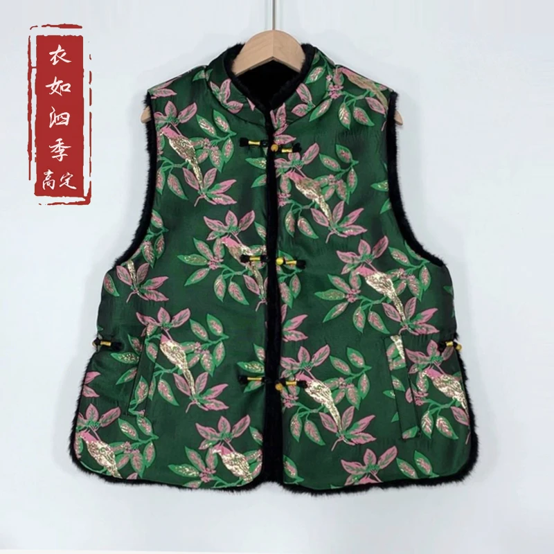 【竹韵】1176新中式国风气质休闲百搭复古加厚双面双穿马甲背心