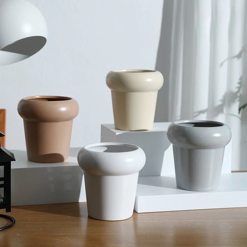 陶瓷花盆网红莫兰迪ins北欧极简办公室盆栽盆兰花兰草蝴蝶兰专用