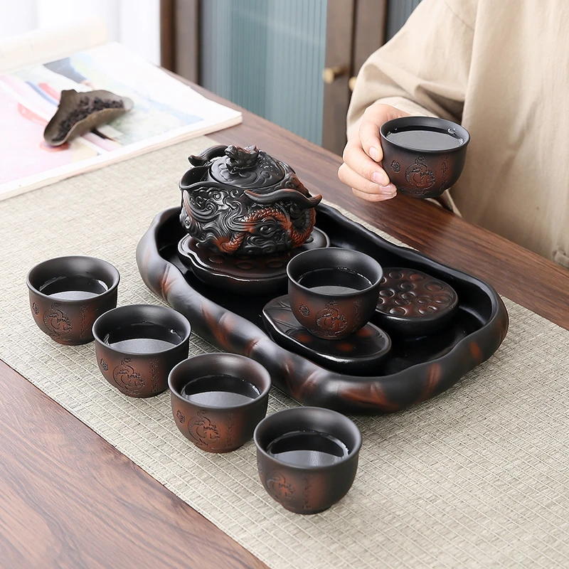 功夫茶具套装高端家用户外旅行便携式整套4-6人茶壶茶杯泡茶器具