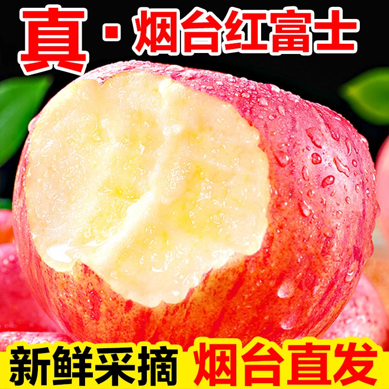 【买五斤送五斤】山东烟台红富士苹果新鲜水果当季糖心苹果.