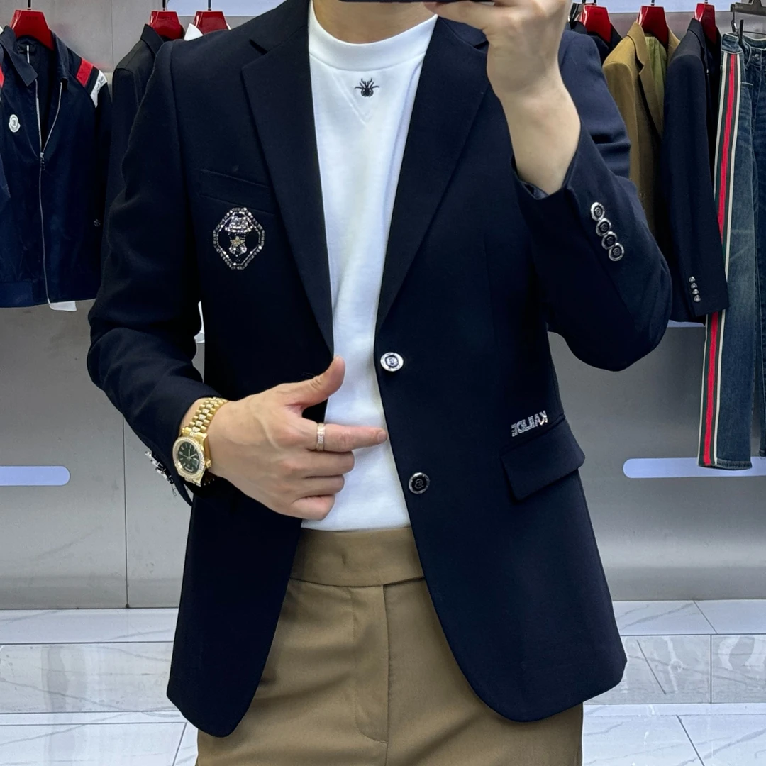 男士秋季新款时尚潮流修身百搭帅气韩版小西装春秋休闲高品质春季