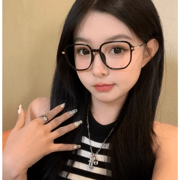 超轻防辐射黑框眼镜女素颜大脸显瘦平光近视变色平光镜眼睛框架