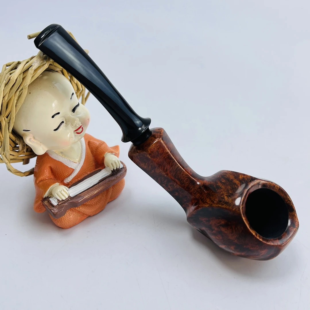 8207光面棕色河豚款军插烟具(口径18深28长125)