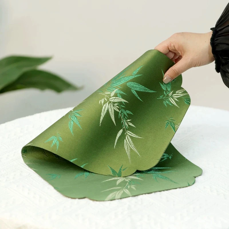 【陶制】新中式织锦茶席 桌旗防水茶旗 西阵织便携式茶桌布茶垫D952