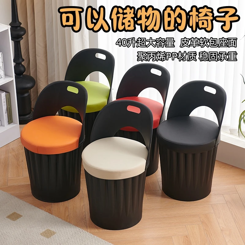 可储物凳子塑料餐椅烤肉店餐厅摆摊露营烧烤新款网红靠背收纳椅子