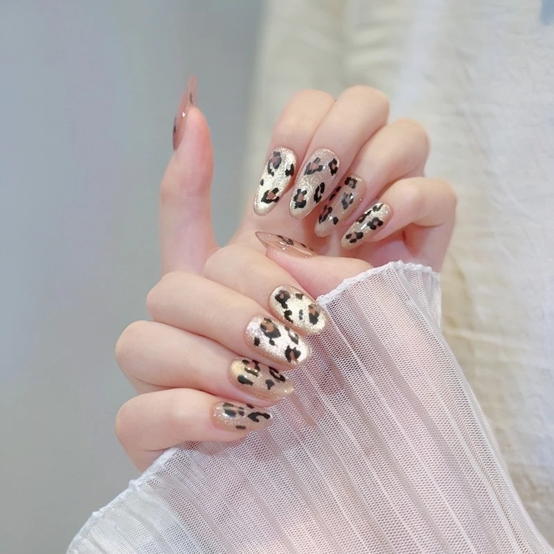 【金钱豹】豹纹追光猫眼手工穿戴甲可拆卸手指甲美甲贴片设计师款