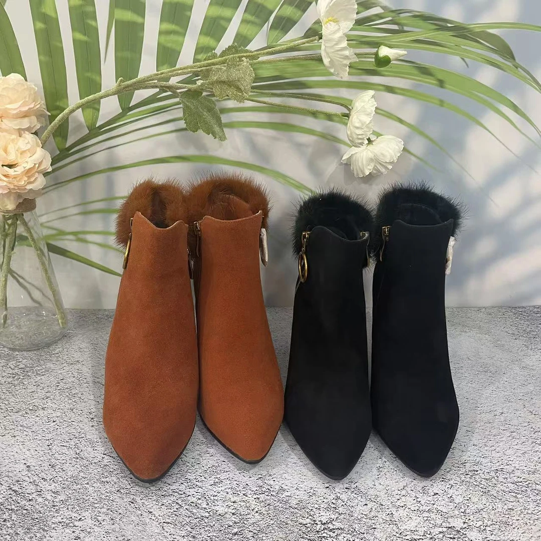 小强家女鞋新款秋冬百搭舒适绒鞋（K222-24-1）（C972321H)