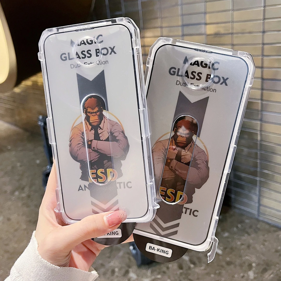 霸猩秒贴除尘仓苹果15Promax全屏高清钢化膜14 13 12 11 XR防偷窥