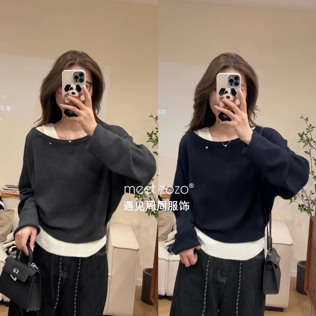 MEET ZOZO【周周】《一秒出圈》秋季时尚韩系显瘦两件套毛衣女149134